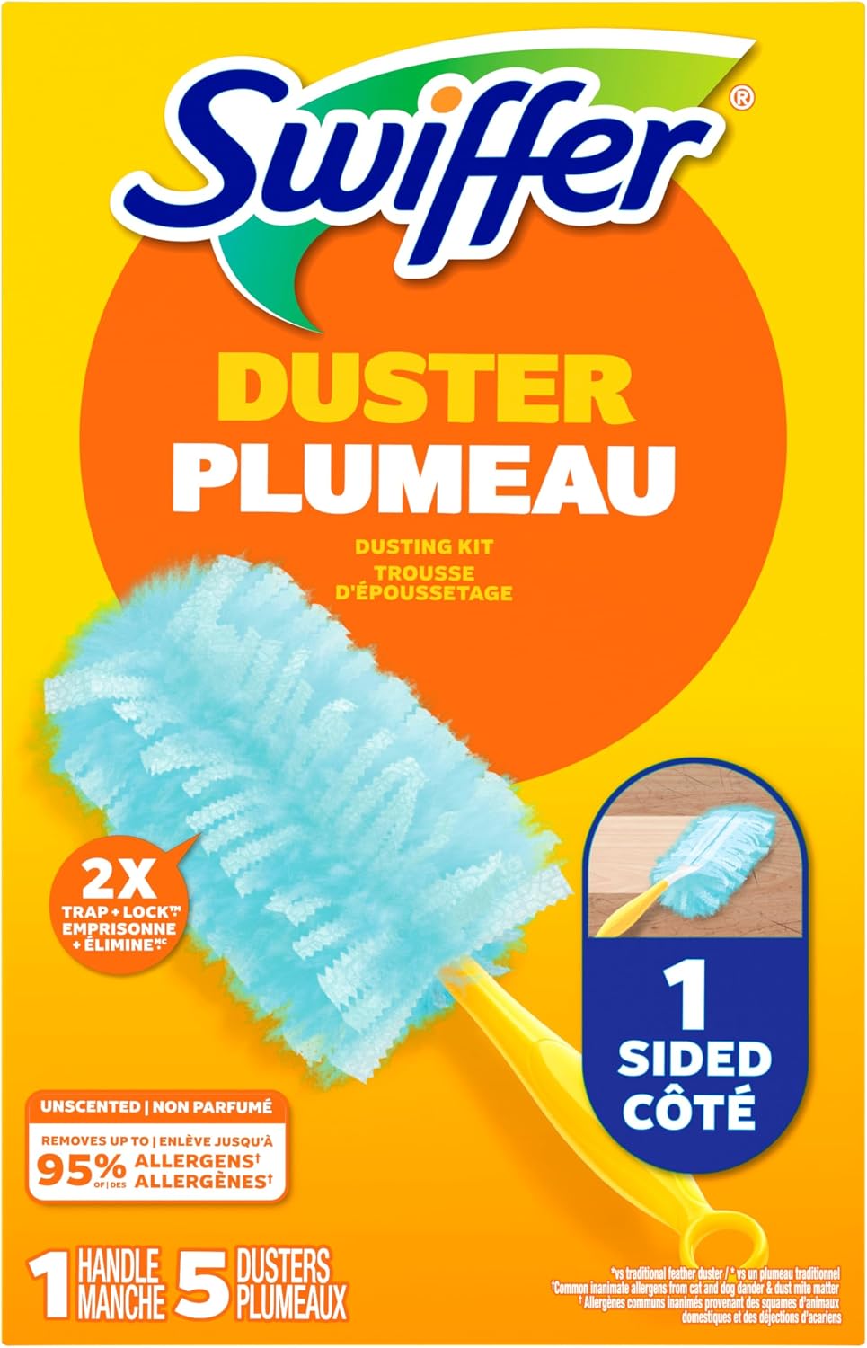 Swiffer Dusters Cleaning Kit, Feather & Microfiber Duster Alternative, Includes 1 Handle + 5 Refills