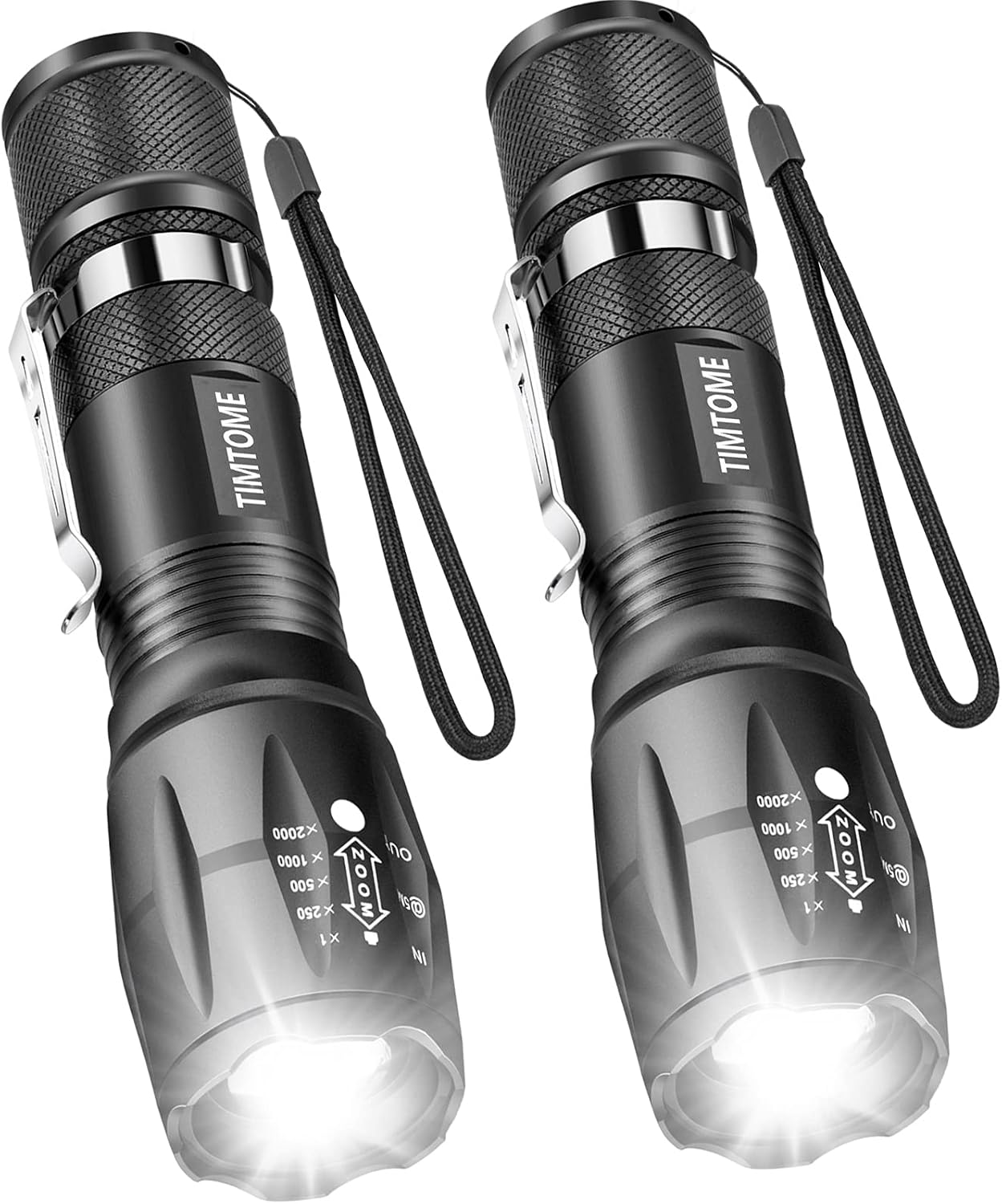 LED Flashlight, Ultra Bright XML T6 Handheld Flashlights - High Lumen, Zoomable, 5 Modes, Water-Resistant - Perfect for Camping Biking Home Emergency or Gift-Giving (2 Pack)